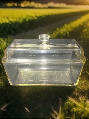 Vintage 1940's Westinghouse Glass Refrigerator Storage Dish w/Lid 9"x5"